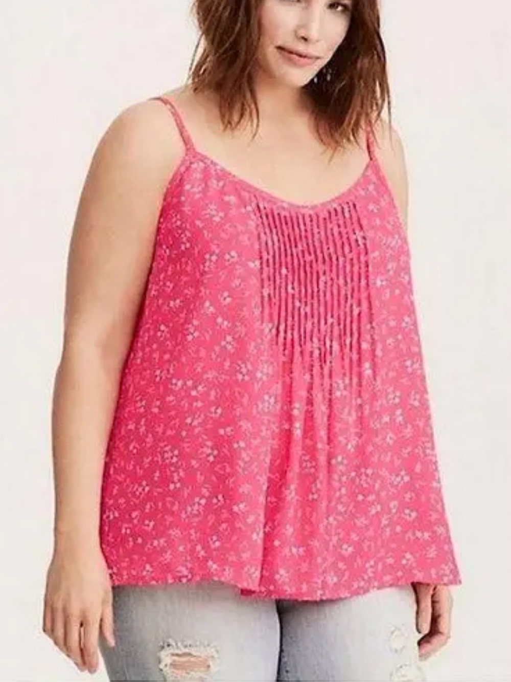 Torrid Pink Floral Chiffon Cami